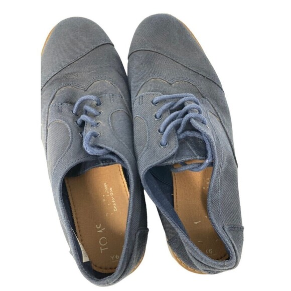 TOMS Brogue Slip On Blue Casual Shoes 10010669 Size 6 US 38 EU Womens - Picture 9 of 10